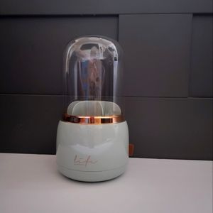 Rotating Makeup Brush Holder With Clear Lid